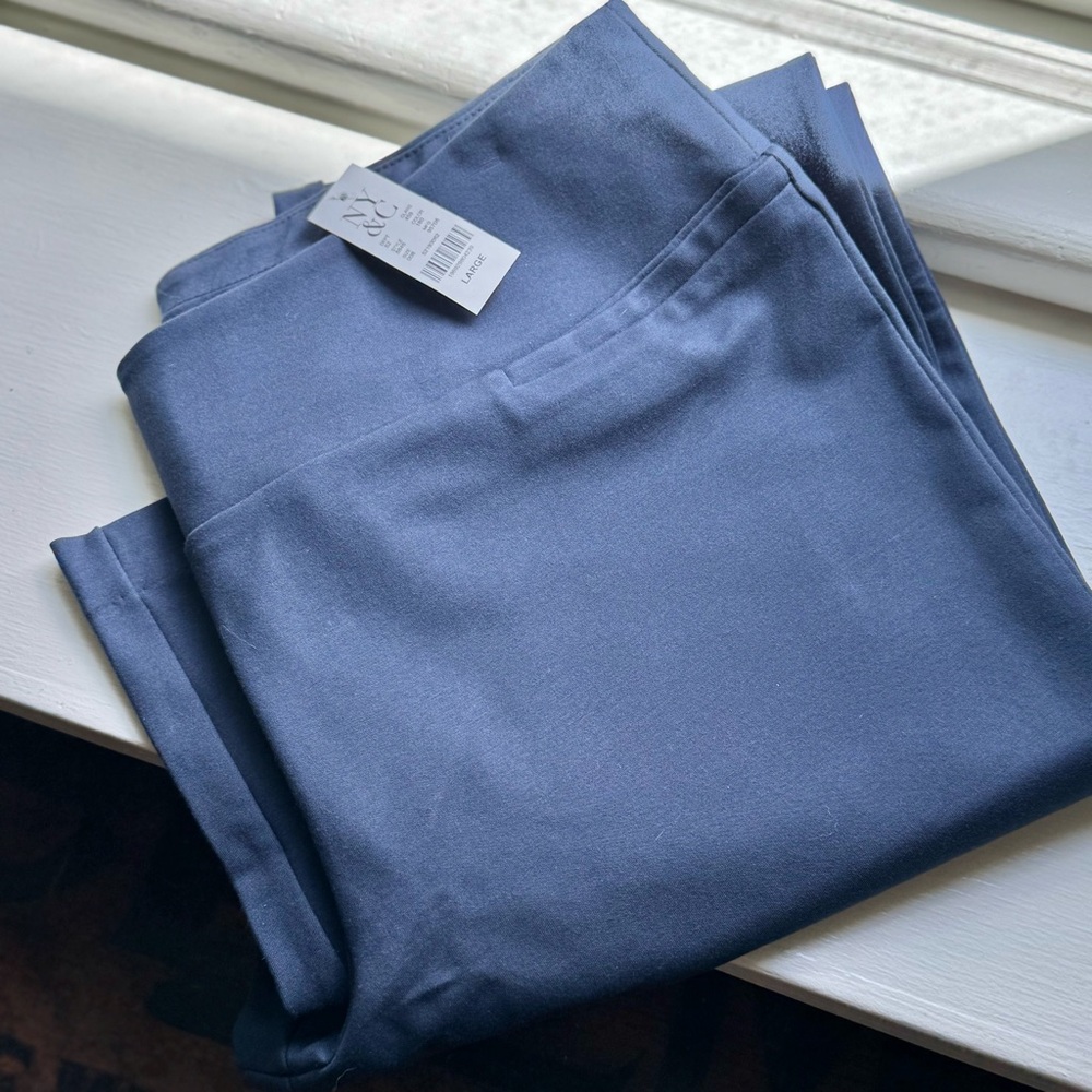NWT New York & Company Navy  Dress Pants Stretch Mini Flare Boot Cut